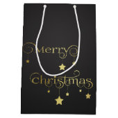 edele gouden kerststerren medium cadeauzakje (Achterkant)