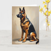 Edele Hond Mooie Vaderdag Kaart (Gele Bloem)