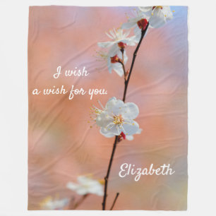 edele Japanse abrikozenbloemen Fleece Deken