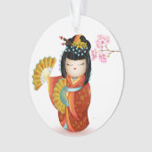 edele Japanse Kokeshi Doll Ornament (voorkant)