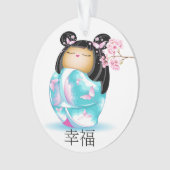 edele Japanse Kokeshi Doll Ornament (voorkant)