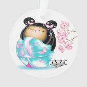 edele Japanse Kokeshi Doll Ornament (voorkant)