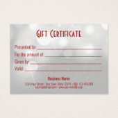 edele kerstcadeaukaart voor professionele presenta visitekaartje (Achterkant)