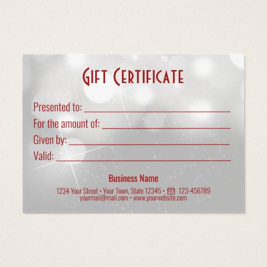 edele kerstcadeaukaart voor professionele presenta visitekaartje (Achterkant)