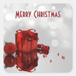 edele kerstcadeautjes, professioneel vierkante sticker