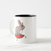 Edele Konijn Tweekleurige Koffiemok (Voorkant links)