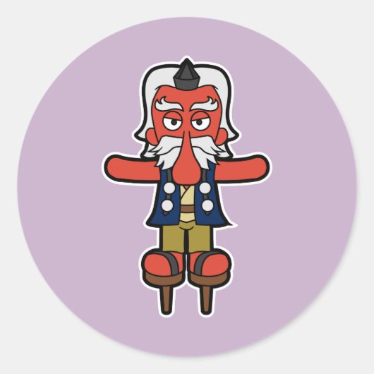 Edele krijger Daitengu- Japans Yokai Ronde Sticker (Voorkant)