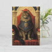 Edele Maine Coon Kat Troon Kunstprint Kaart (Staand voorkant)