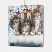 edele mooie kittens keramisch ornament (Links)