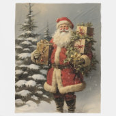 Edele Nostalgie Elegante Kerstdeken Fleece Deken (Voorkant)