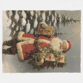 Edele Nostalgie Elegante Kerstdeken Fleece Deken (Voorkant (Horizontaal))