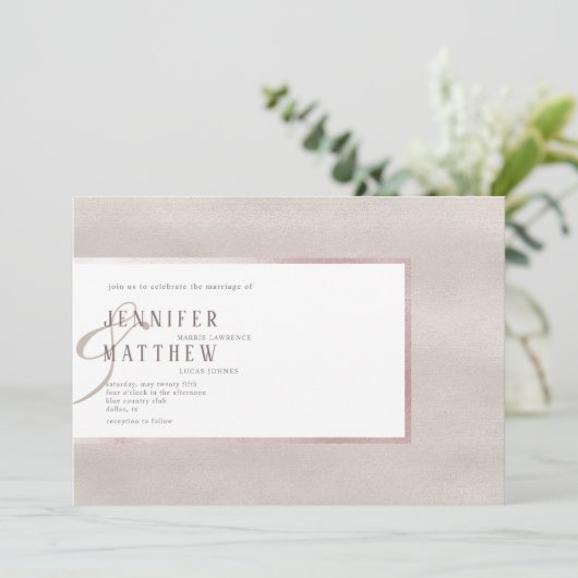 edele parel | huwelijksuitnodiging kaart (Staand voorkant)