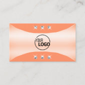 Edele perzik met sprankelende diamanten en Logo Visitekaartje (Voorkant)