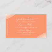 Edele perzik met sprankelende diamanten en monogra visitekaartje (Achterkant)