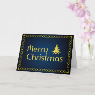 Edele Prettig Kerstfeest met gouden kerstboom C Kaart