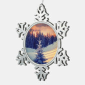 Edele sneeuwvlokken tin sneeuwvlok ornament (Rechts)