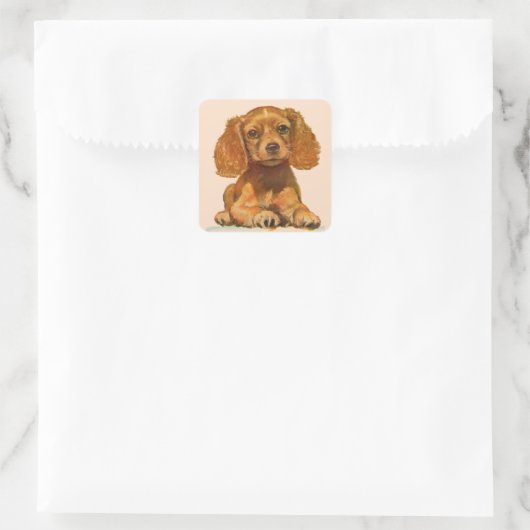 edele spaniel puppy vierkante sticker (Tas)