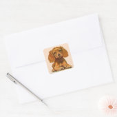 edele spaniel puppy vierkante sticker (Envelop)