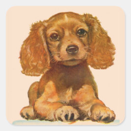 edele spaniel puppy vierkante sticker