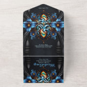 Edele steampunk hart all in one uitnodiging (Buitenkant)