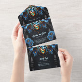 Edele steampunk hart all in one uitnodiging (Afscheurbaar)