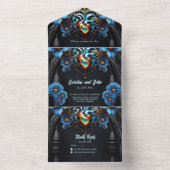 Edele steampunk hart all in one uitnodiging (Binnen)