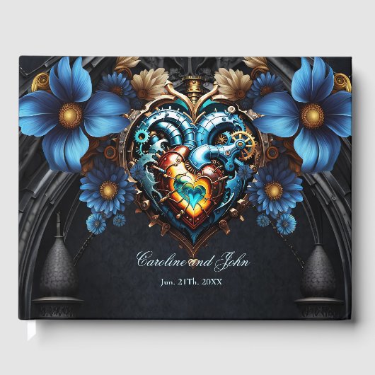 Edele steampunk hart gastenboek (Voorkant)