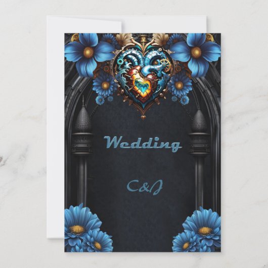 Edele steampunk hart kaart (Achterkant)