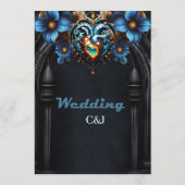 Edele steampunk hart menu (Achterkant)