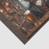Edele steampunk kat met bril en bier in pub tissuepapier (Detail)
