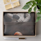 Edele victoriaanse dandy flamingo in das en vlinde tissuepapier (Geschenk)