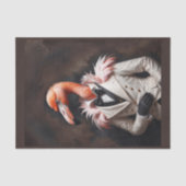 Edele victoriaanse dandy flamingo in das en vlinde tissuepapier (Voorkant)