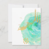 Edele Waterverf Opslaan Datum blauw Save The Date (Achterkant)