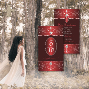 Edele Wijn Rode Bourgogne Ornamenten Initialen Visitekaartje