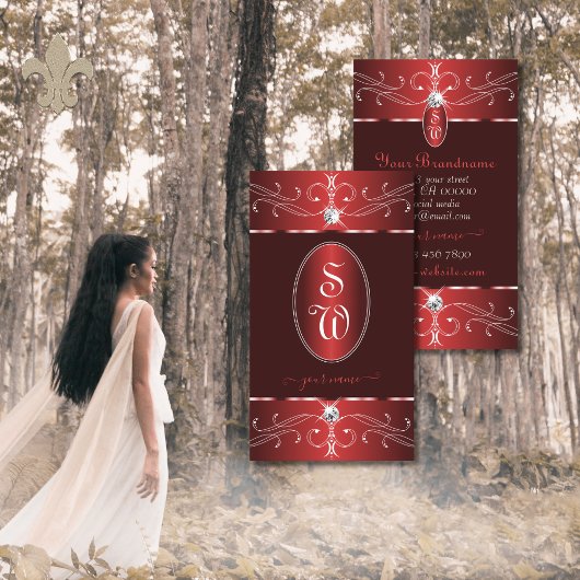 Edele Wijn Rode Bourgogne  Ornamenten Initialen Visitekaartje