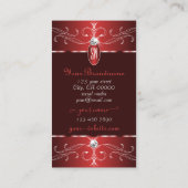 Edele Wijn Rode Bourgogne  Ornamenten Monogram Visitekaartje (Achterkant)