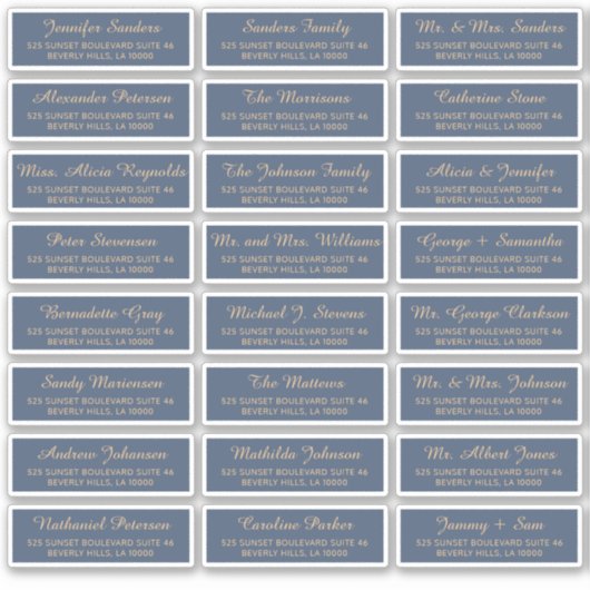 Edelegante labels voor marinegoud, individuele gas (Voorkant)