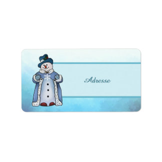 Edeler Schneemann Adressaufkleber Etiket