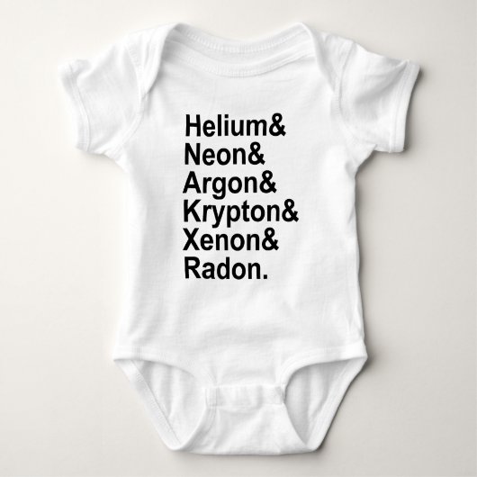 Edelgassen Helium Neon Argon Krypton Radon Xenon Romper (Voorkant)
