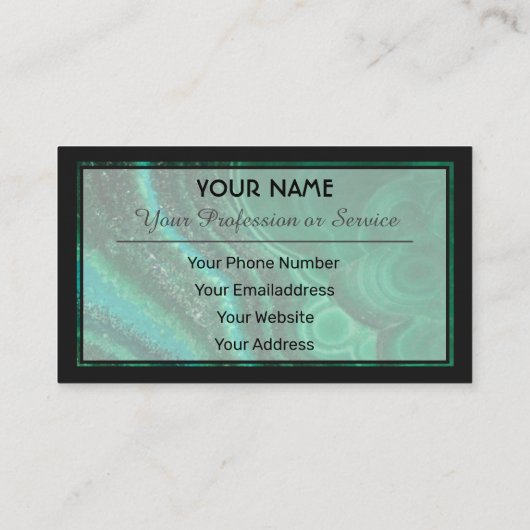 Edelgroen kristalgem visitekaartje (Achterkant)