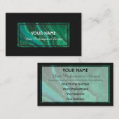 Edelgroen kristalgem visitekaartje (Voorkant / Achterkant)