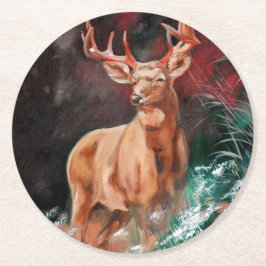 Edelhert - Red Deer Coaster Ronde Kartonnen Onderzetter