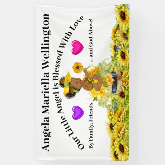 Edelkleurig Baby - Zonnebloemthema Spandoek (Verticaal)