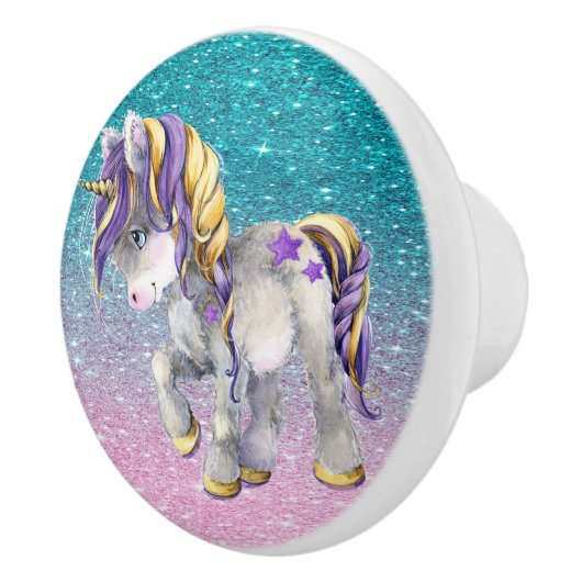 Edelkleurige Unicorn Ceramic Knob. Keramische Knop (Rechts)