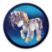 Edelkleurige Unicorn Ceramic Knob. Keramische Knop (Voorkant)