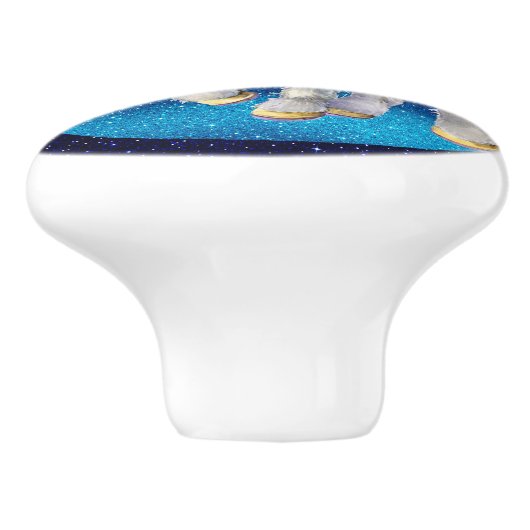 Edelkleurige Unicorn Ceramic Knob. Keramische Knop (Zijkant)