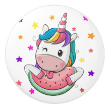 Edelkleurige Unicorn Ceramic Knob.