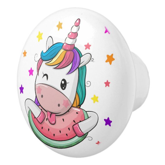Edelkleurige Unicorn Ceramic Knob. Keramische Knop (Rechts)