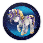 Edelkleurige Unicorn Ceramic Knob. Keramische Knop (Voorkant)