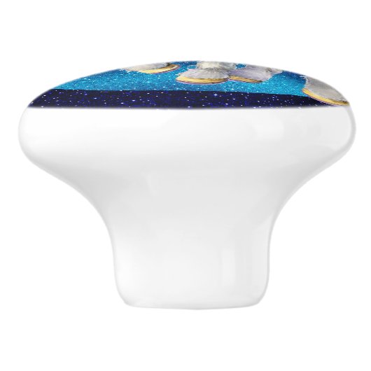 Edelkleurige Unicorn Ceramic Knob. Keramische Knop (Zijkant)